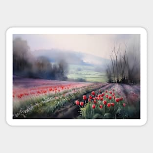 Watercolour Tulip Field Magnet